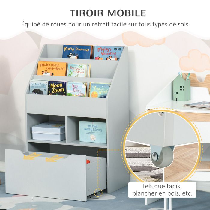 Bibliothèque D'angle 5 étagères Effet Chêne Rustique - CANDY