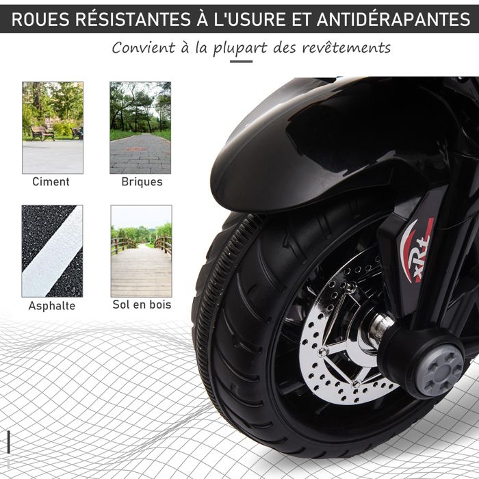 Moto électrique Enfants 3 Roues 6 V, Voiture électrique Enfants Avec Effets Lumineux Et Sonores Vitesse Max 3 Kmh Pour 3 A 5 Ans Charge Max 25 Kg Noir Et Blanc 210671288 Moto électrique Enfants 3 Roues 6 V, Voiture électrique Enfants Avec Effets Lumineux Et Sonores Vitesse Max 3 Kmh Pour 3 A 5 Ans Charge Max 25 Kg Noir Et Blanc 210671288
