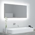 Nouveauté!Miroir Décoratif - Miroir Attrayante salon à LED de salle de bain Gris béton 90x8,5x37 cm Aggloméré413-0