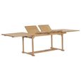 vidaXL Table extensible de jardin 180-280x100x75 cm Teck solide-0