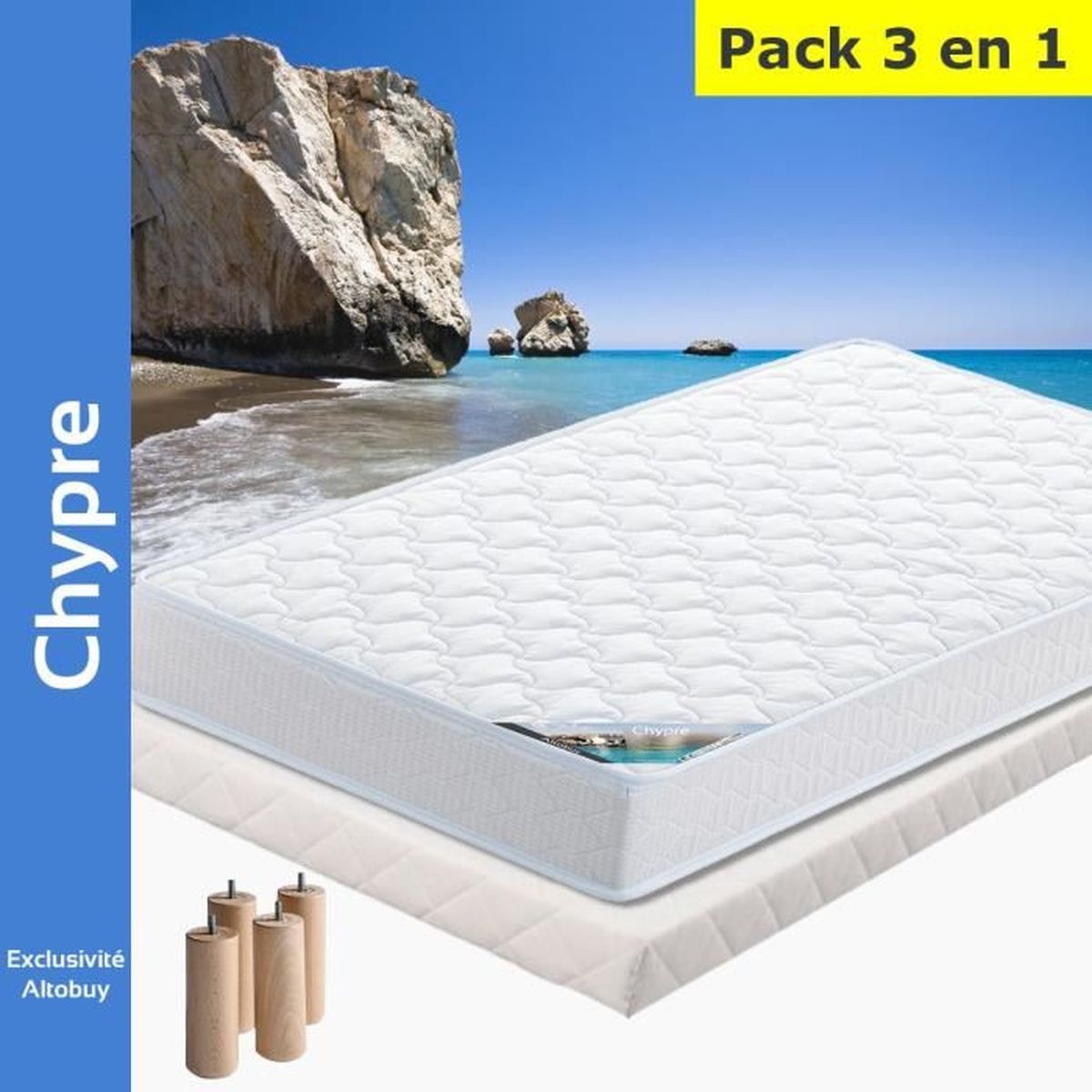 AltoBuy Chypre Pack Matelas Lattes 160x200
