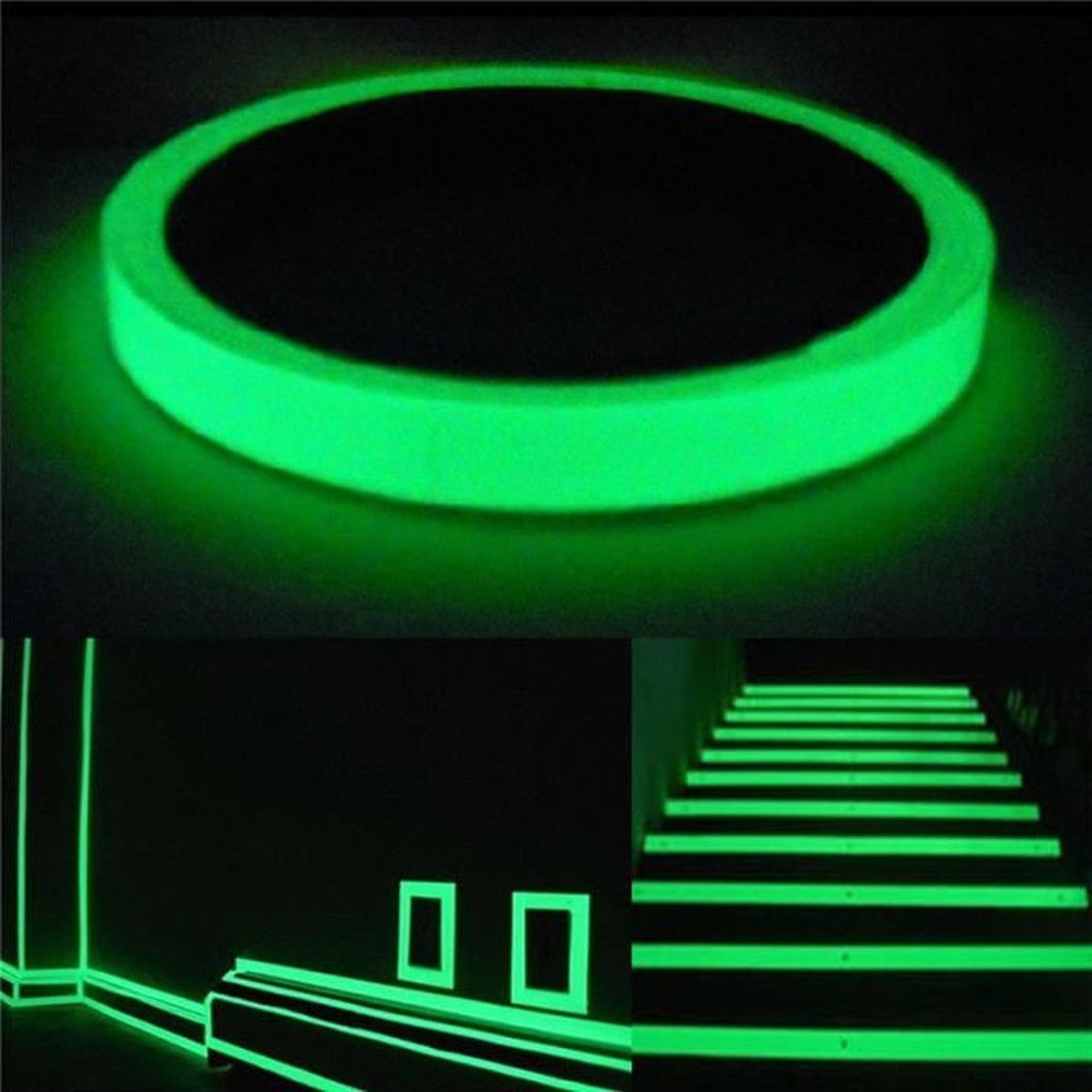 1,3 cm x 16,5 pieds Whaline Ruban adh/ésif fluorescent 6 couleurs fluorescentes lumi/ère noire UV phosphorescente
