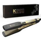 Lisseur Cheveux Professionnel Fer à Lisser KIPOZI anti frisottis Titane Plaques en Céramique extra larges pour cheveux épais - Noir