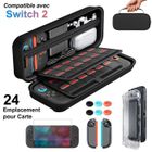 HOM2SEEKER Pochette Étui de Protection pour Nintendo Switch 2 Kit d'accessoires avec Coque, Film Protecteur d'écran, 6 Embouts pour Joysticks