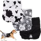 Couches Lavables - AMOUNE - Lot de 3 - Motifs Animaux - Taille M - Réutilisables pour Chien