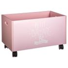 Coffre de rangement - ATMOSPHERA FOR KIDS - Rose - 48x28,5x28 cm - 4 roulettes multi-directionnelles - MDF laqué