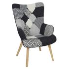 WILTEC Toilinux - Fauteuil Helsinki Patchwork - Noir et blanc