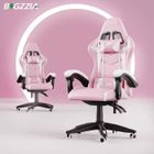 BIGZZIA Fauteuil de Bureau - Chaise Gaming - Siège de Bureau Réglable Gaming Racing - avec coussin et dossier inclinable Rose