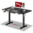 SANODESK Bureau Assis Debout, Plateau Complet110x54cm, Système Anti-Collision, Fonctions Mémoires, Crochet/Porte-gobelet, Noir