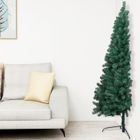 vidaXL Sapin de Noël artificiel moitié avec support Vert 210 cm PVC