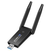 Adaptateur WiFi USB, 1800 Mbps 2,4 GHz 5 GHz double bande Wpa3 WiFi 6 W/antenne externe adaptateur réseau sans fil WiFi Dongle