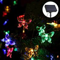 7m 50 LEDs Guirlande Solaire de Papillons, IP44 étanche, 8 Modes pour Jardin, Terrasse, Fête, Noël, Mariage.