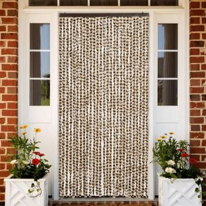 Rideau de porte Florence chenilles 90x220 cm - gris, noir - Maison