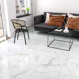 SOLS PVC Carrelage adhésif sol en marbre blanc - Yullpaper - Accessoire salle de bain - Rénovez votre intérieur