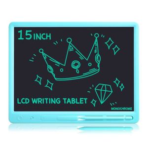 JEU D'APPRENTISSAGE Tablettes Graphiques,Grand écran LCD de 15 pouces,tablette d'écriture,Pad d'apprentissage,tableau de notes éducatif- Single Blue