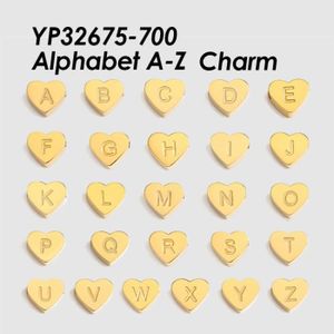 ENTRETIEN BIJOUX Entretien bijoux,pendentif en forme de cœur avec nom Initial,pour colliers,en acier inoxydable,pour - YP32675-700 -silver color
