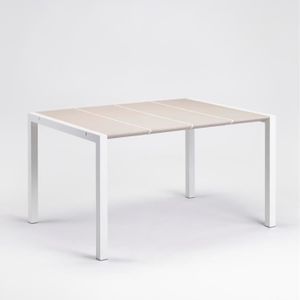 TABLE DE JARDIN  Table - GROSFILLEX - Eden 133 - Blanc lin - 133x87
