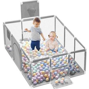 parc bébé avec balles plastiques aire de jeu pliable basket , Vert : Beige  Pastel/ Bleu Pastel/ Jaune Pastel/ Menthe