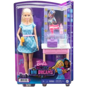 POUPÉE Coffret Barbie Star de Cinema Loge De Maquillage 7 accessoires Set Poupee Mannequin et carte animaux