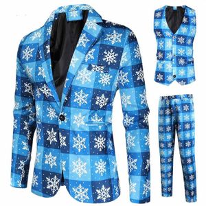 Pull de Noël avec veste Costume de Noël moche pour homme avec différents imprimés pantalon et cravate