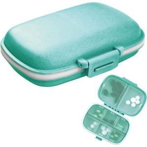 PILULIER Pilulier de Voyage Bleu - 8 Compartiments, Petite Boîte Portable pour Sac à Main, Médicaments et Vitamines