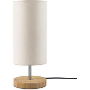 LAMPADAIRE Paco Home Lampadaire Lampe De Bureau Lampe Salon Moderne Abat-Jour Tissu Bois, Couleur: Blanc, Pied de lampe: Lampe de table417