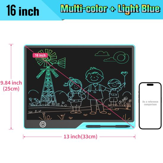 Tablette LCD 8,8 Pouces Mamaeco – Ardoise Magique Enfant 3-8 Ans, Dessin, écriture, éducatif, Rose