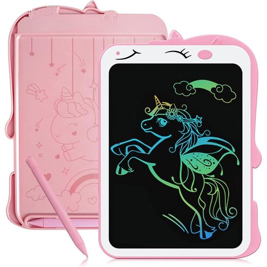 Tablette Dessin Enfants - Ardoise Magique - 10 Pouces - Effaçable - Réutilisable - LCD Coloré