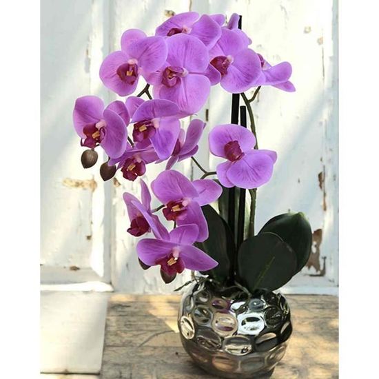 artplants.de Orchidée Artificielle Phalaenopsis Emilia, Cache-Pot, Rose Fuchsia, 45cm - Fausse orchidée - Phalaenopsis Artificiel