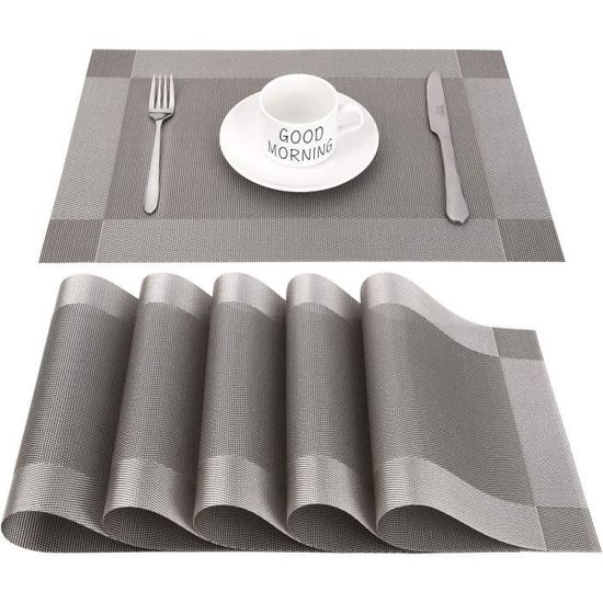 Sets de Table en PVC, Set de 4 Sets de Table Antidérapants et