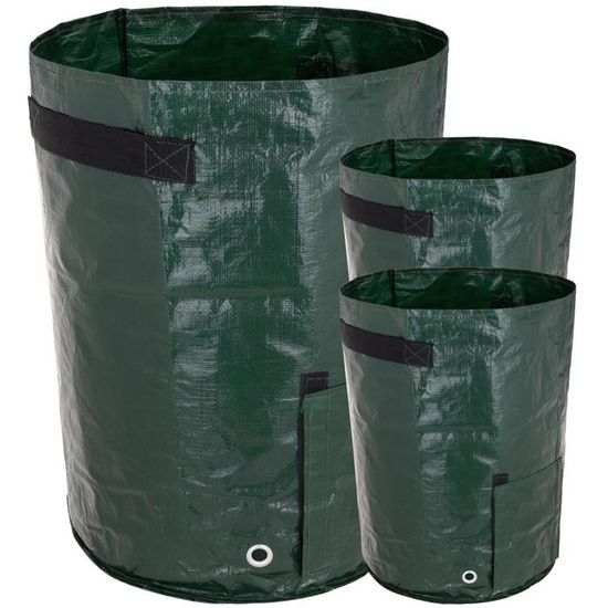 Lot De 3 Sacs De Culture En Feutre - 3, 5 Et 7 Gallons - Avec Poignées - Pour Balcon, Jardin, Intérieur/Extérieur