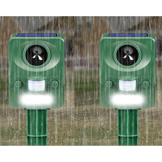 Repulsif Chat Exterieur, 360° Ultrason Solaire Répulsif Taupe Avec Détecteur De Mouvement Et