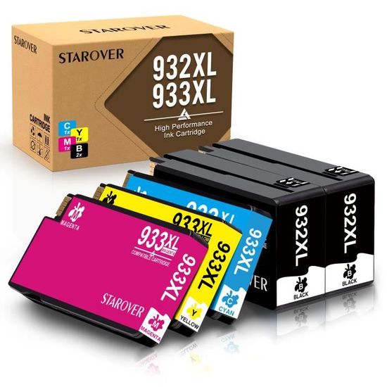 Lot De Cartouches D'encre Compatibles HP 932XL/933XL Pour OfficeJet 7612 Et Autres