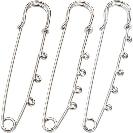 Artisanat Et Couture Lot De 300 Épingles à Nourrice Kiperline - 6 Tailles (18-53mm), Acier Inoxydable Argenté Boîte Rangement Epingles