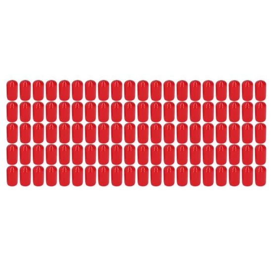 Lot De 100 Capuchons En Caoutchouc Pour Vis Et Boulons - Diamètre Intérieur 7mm, Noir Et Rouge, Protection Anti-rayures