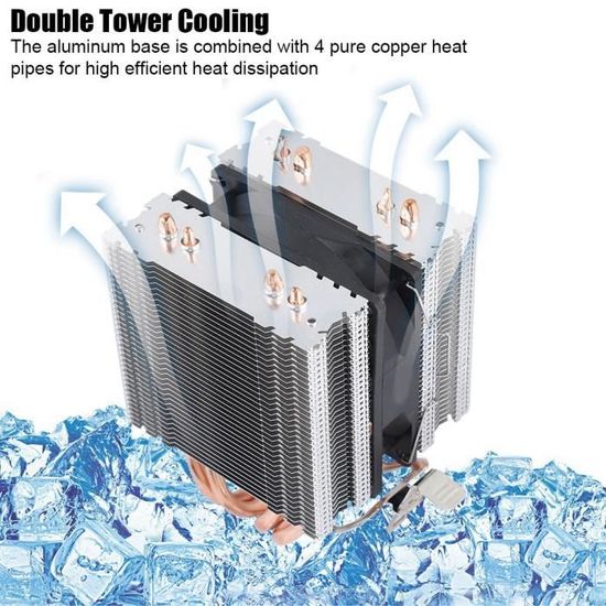 Support De Fixation Pour Dissipateur Thermique CPU - Compatible Plusieurs Sockets - Noir