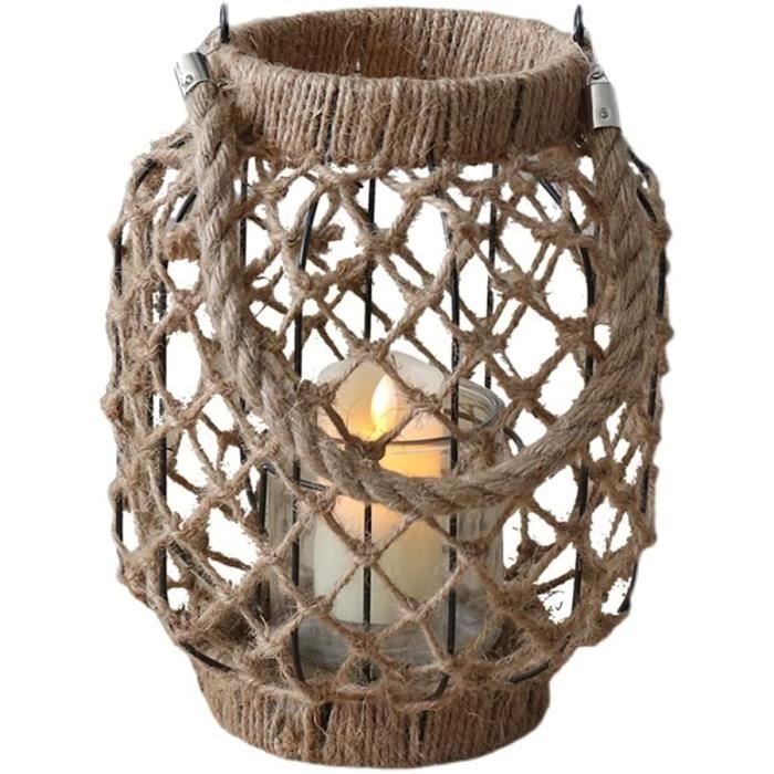 Lanterne Décorative JHY Design Or - Bougeoir Acier Inoxydable 34cm, Intérieur/Extérieur