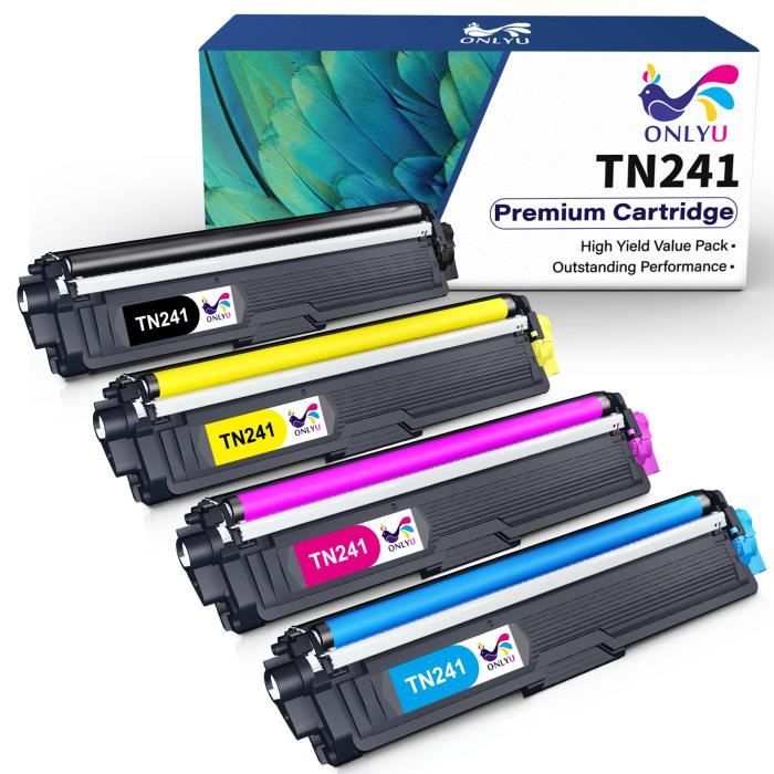 2 Cartouches Toner Compatibles Brother TN-241 - Noir - 2500 Pages - Pour Imprimantes Laser Couleur HL, MFC, DCP Séries