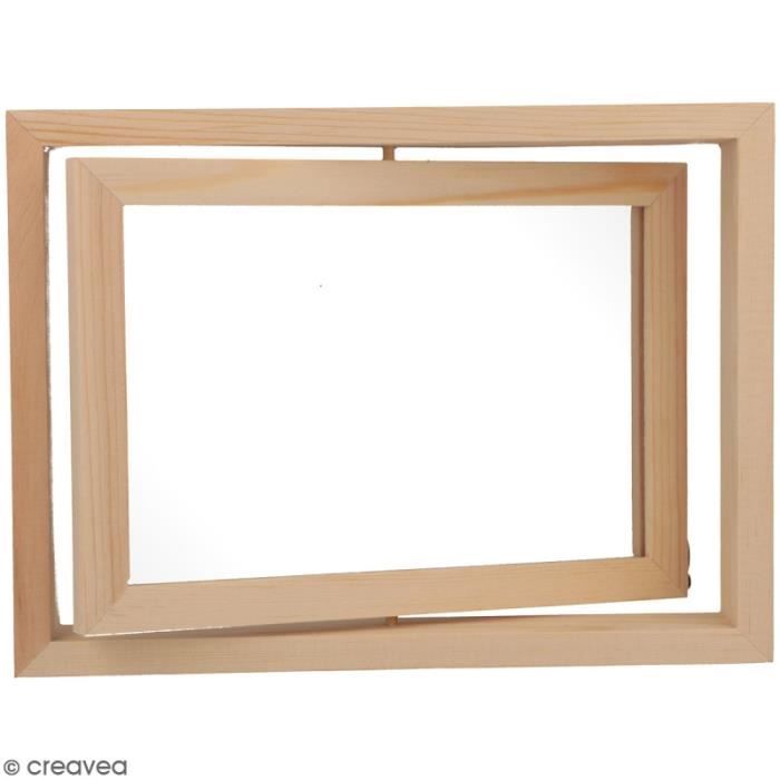 Cadre en bois pivotant à décorer - 15 x 19,5 cm