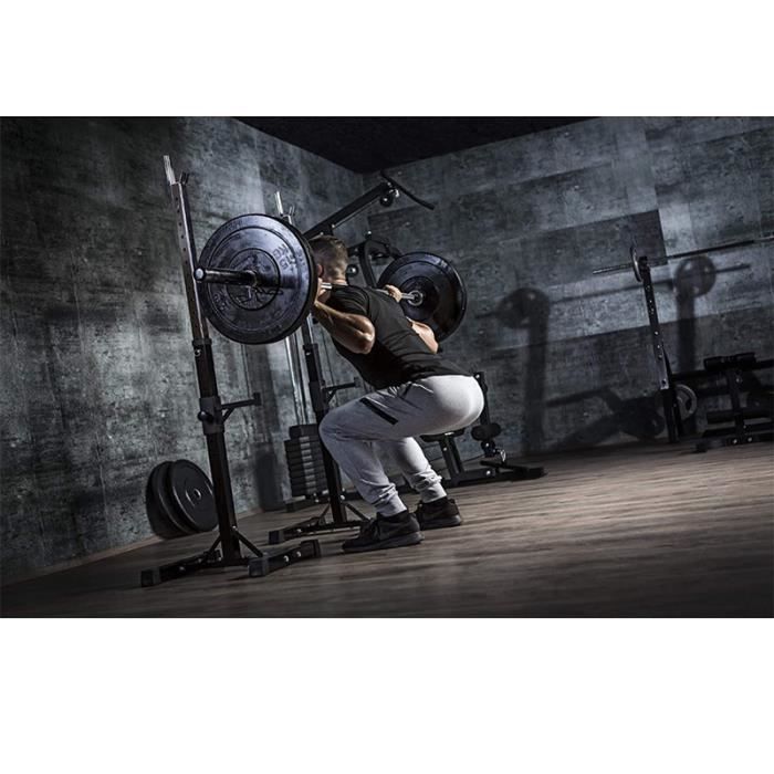 BUL RACK DE RANGEMENT - Rack de Squat Réglable, Appareil de Musculation Supports pour Haltères - Noir(sans Haltères)