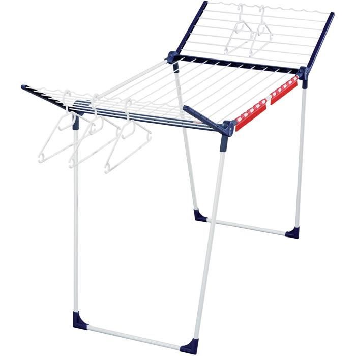 Leifheit séchoir sur pied Pegasus 200 Solid, étendoir à linge pliable pour extérieur & intérieur, séchoir à linge 20 m avec cintres