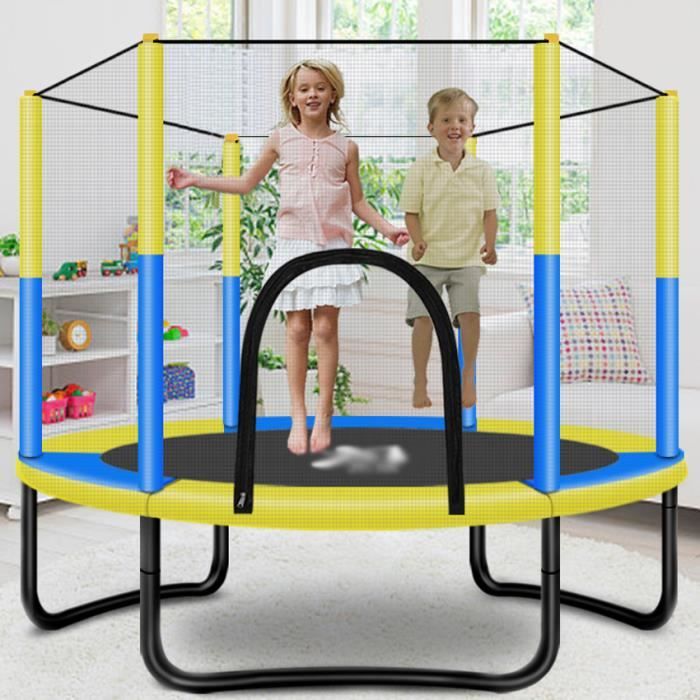 Nouveau trampoline rond silencieux en forme de U pour enfants, trampoline de sécurité fitness, aire de jeux intérieure