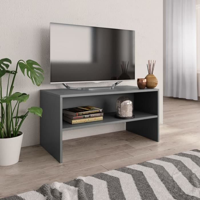 YULINSHOP Meuble Tv Gris 80 X 40 X 40 Cm Aggloméré