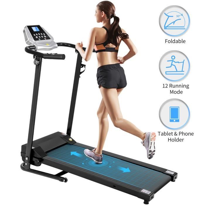 Machine de course motorisée BESPORTBLE Tapis roulant motorisé 1.5HP Tapis roulant électrique 12 programmes intégrés Tapis roulant pl