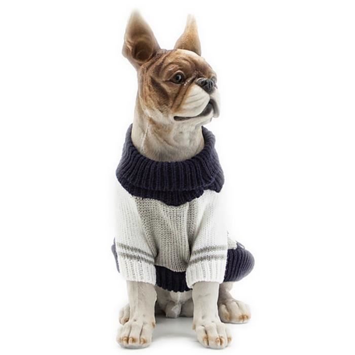 Pull Gilet,Chaud chien pull classique diamant damier pull tortue cou animal pull manteau pour petits chiens moyens - Type 1-S