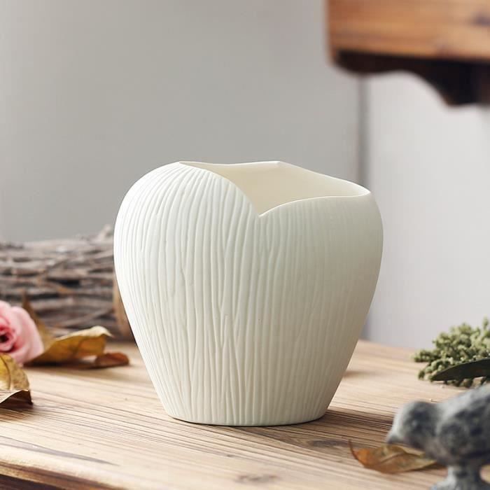 Vase en Porcelaine Blanc Pour Décoration Maison TYPE D FR14466