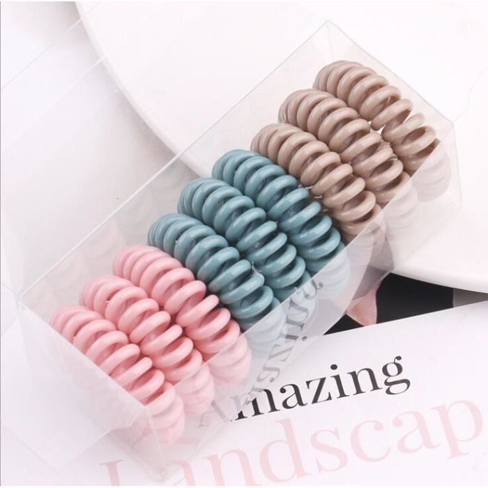 Anneau de téléphone pour femmes, bandes de cheveux avec boîte, bande de caoutchouc, accessoires pour cheveux, couleur bo*BF8876