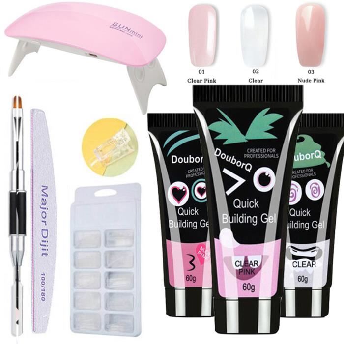 Set de manucure UV Nail Lampe 3 Couleurs 15 ml Gel de Construction Rapide Nail Moules Outils d'Extension des Ongles-30