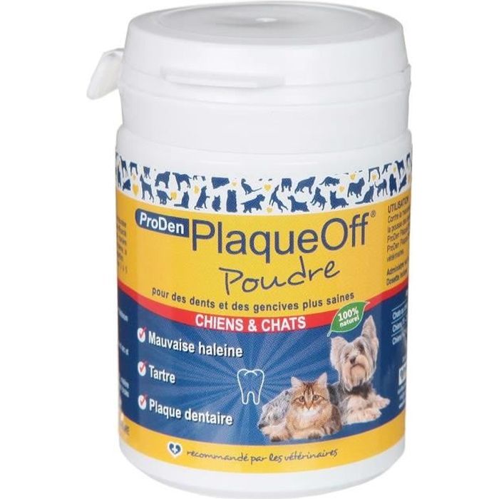 PLAQUE OFF Poudre hygiène dentaire - Pour chien et chat - 40 g