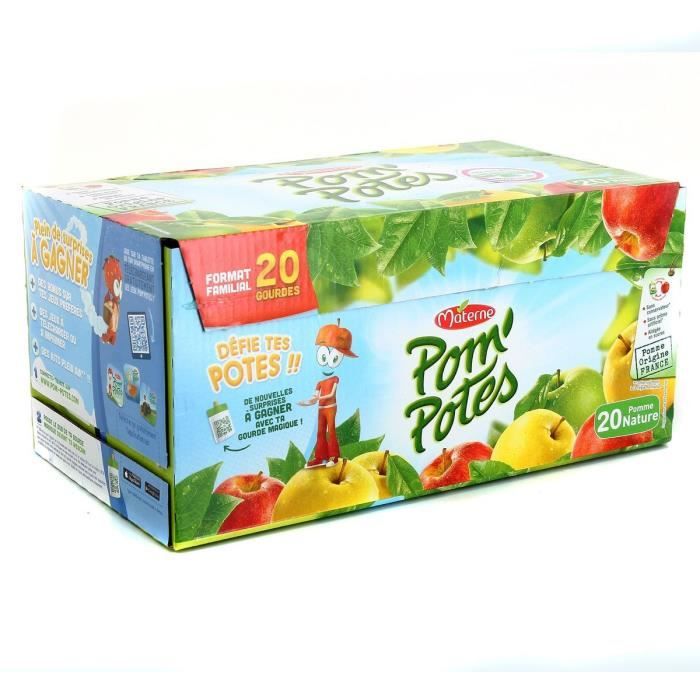 MATERNE Pom'Potes à la Pomme Nature - 20 x 90 g